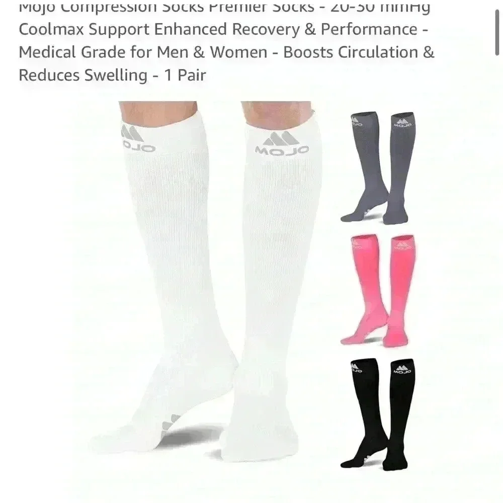 NWT MOJO White compression socks, size 2XL